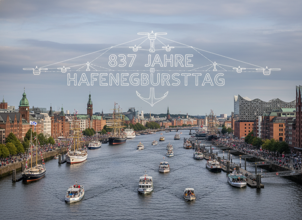 Hamburg feiert 837. Hafengeburtstag mit neuem Weltrekord